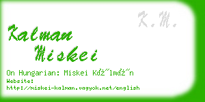 kalman miskei business card